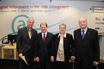 Foto: Christian Bühler, Olaf Scholz, Elke Hannack und Walter Hirrlinger