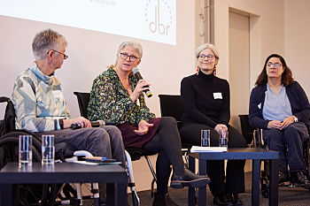 Talkrunde Highlights - Sigrid Arnade (im Rollstuhl), Antje Welke, Veronika Hilber und Anieke Fimmen